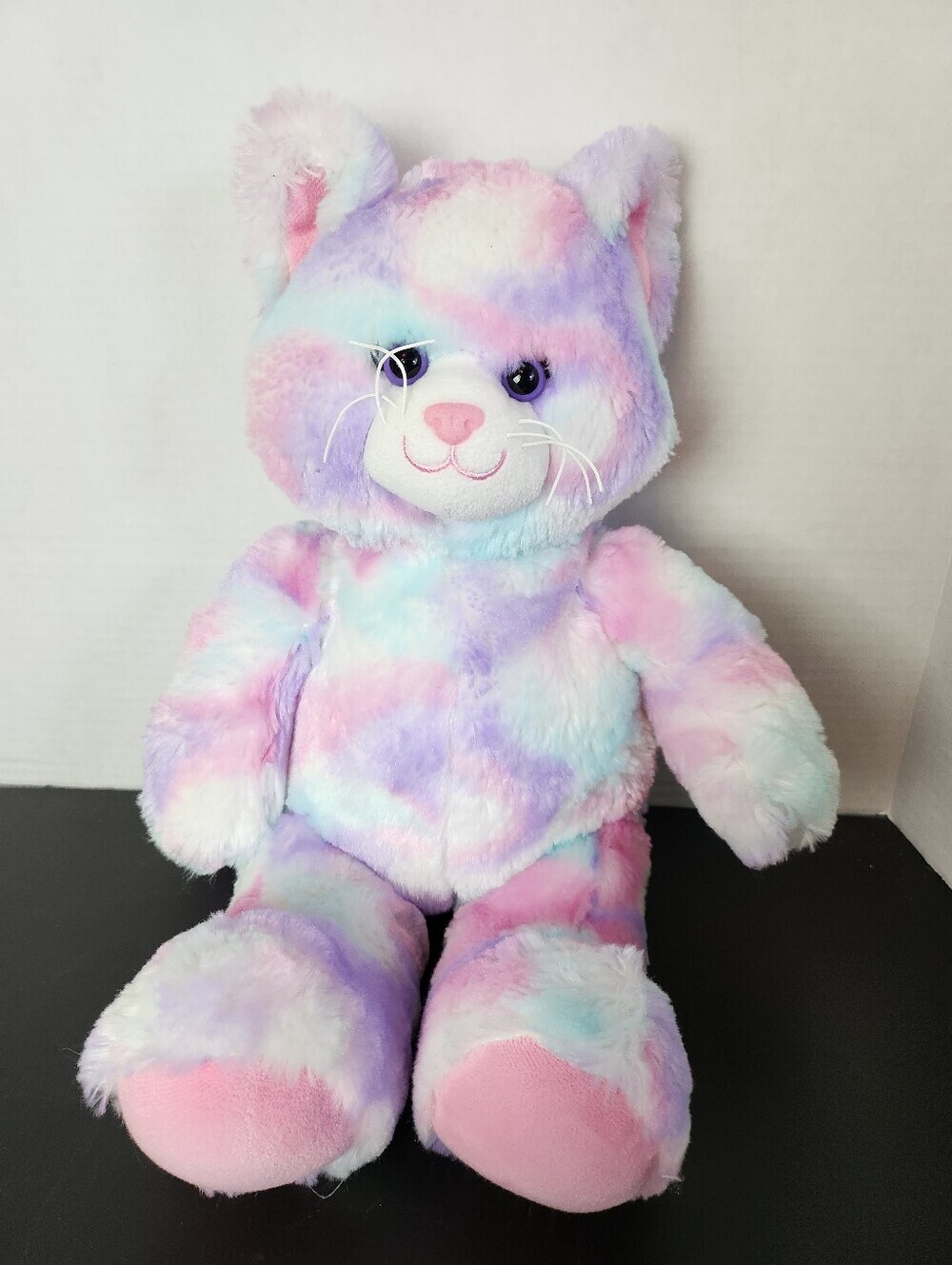 Build A Bear Pastel Sherbet Swirl Kitty Cat Purple Pink Blue Spring Plush